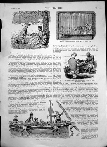Antique old print picnic - old,