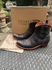Penelope Chilvers ankle boots UK7 EU40 cowboy style slate colour box and bag 