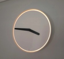 Very Rare IKEA Stolpa Henrik Preutz White Illuminating Wall Clock. Clap Operated