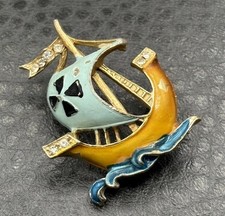 Vintage silver tone enamel - vintage,