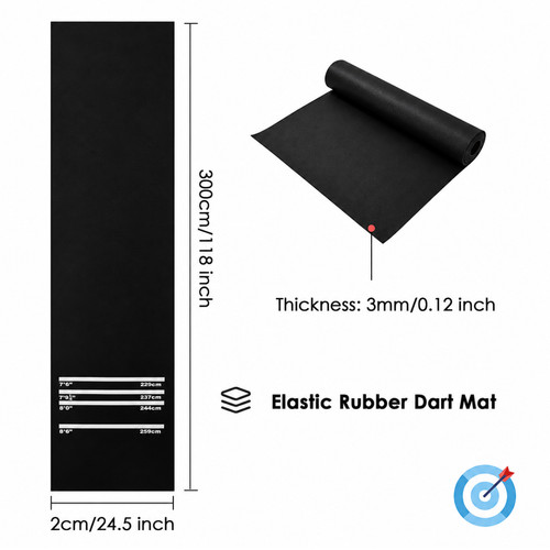 Darts mat 300cm 62cm - mat,