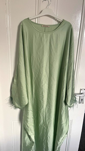 Abaya women green satin - abaya,