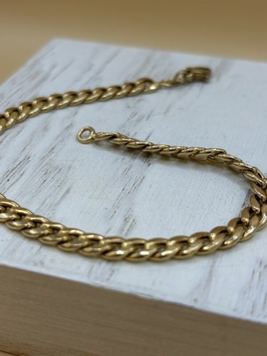9ct yellow gold - curb, bracelet-