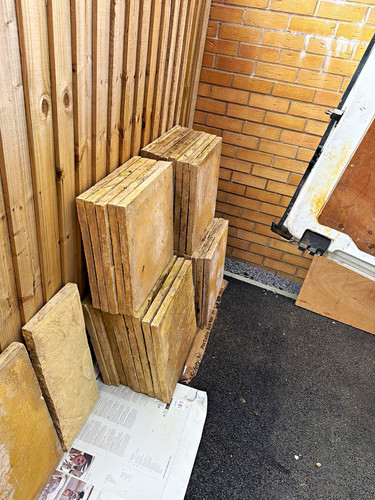 Riven buff paving slabs - buff,