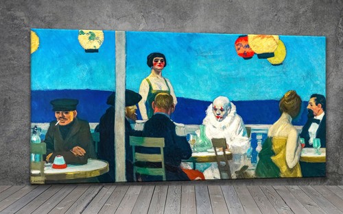 Edward hopper soir bleu canvas - hopper,