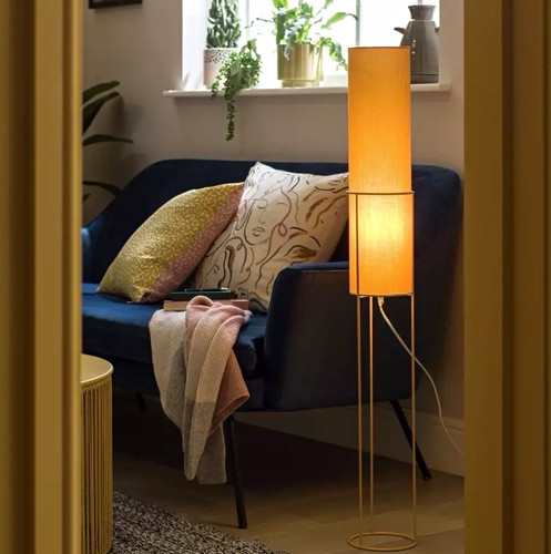 Modern amber metal floor lamp - modern,