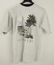 Deadstock Vintage 1990 Airwave INC Florida Radio Graphic T-Shirt Mens Large Gray