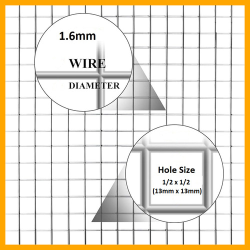 Welded wire 13mm - 13mm, 3ft