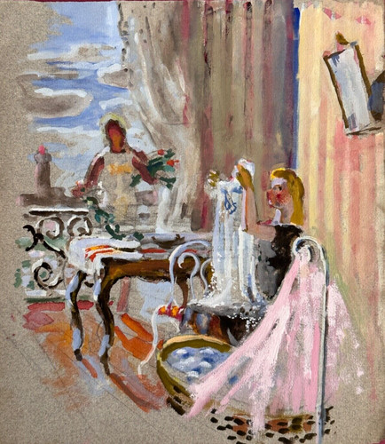 Antique drawing interior - antique,
