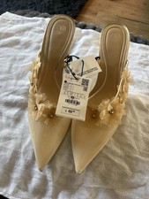 Zara Mules Heels Size 5 Nude
