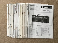 Sanyo Stereo - Hi-Fi SERVICE MANUALS, job lot of 10, see photos