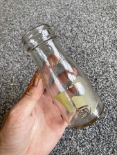 Vintage Old Embossed 1/3 Pt Pint Dairy Pasteurised Milk 1900s Glass Bottle