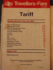 Sk91  Railway Memorabilia Travellers Fare  Menu Card 1981 October Gf32