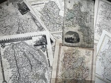 14 Antique English County Maps