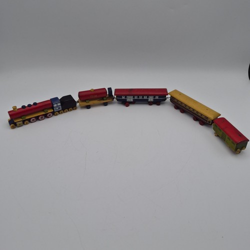 Vintage wooden toy train - toy, set