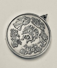 12 DAYS OF CHRISTMAS MEDALLION solid silver 925