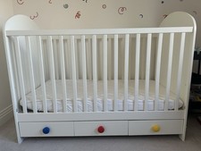 White Ikea GONATT Cot Bed with