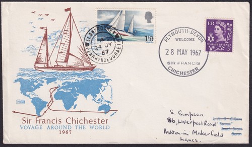 1967 francis chichester fdc - francis,