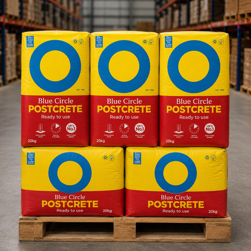 Blue circle postcrete ready - postcrete, to
