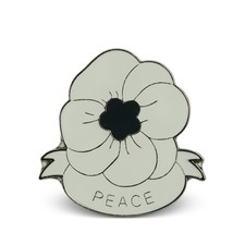 White Peace Poppy Badge