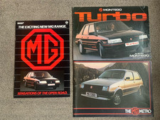 MG Sales Brochure Collection 3 Different, Metro Turbo, Maestro EFi,Montego Turbo