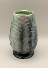 Sylvac Vase Green Grey White Swirl Design 5”