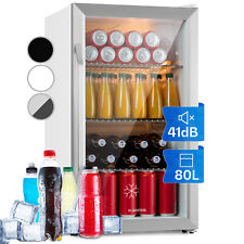 Fridge Refrigerator Beverage Cooler Drinks Bar 80L Freestanding Glass Door Steel