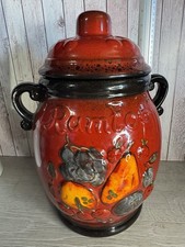 Vintage ~ Red Rumtopf Jar & Lid  ~ West Germany ~ Stunning Colours