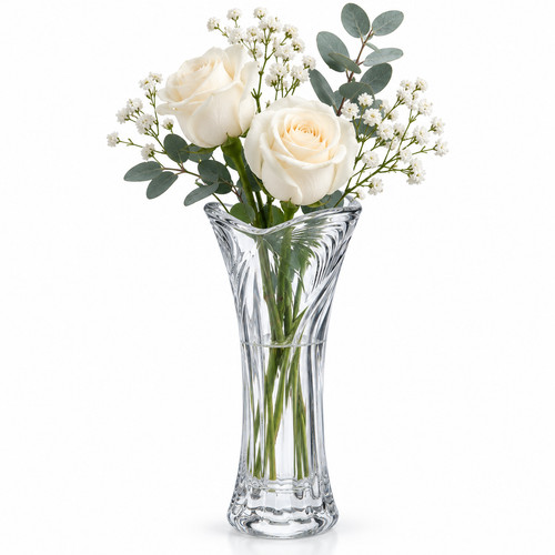 Clear heavy glass - heavy, flower