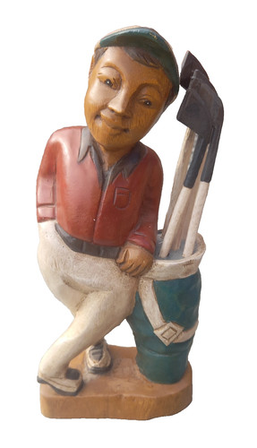 Golfer hand carved - hand, solid