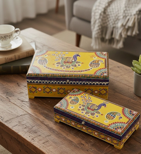 Two jewellery boxes indian - two, -indian