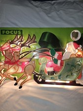 45cm Vintage Electric Reindeer Window Silhouette Boxed Pat Tested Working Rare