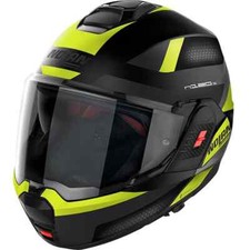 Nolan N120 1 NCOM SUBWAY BLACK YELLOW FLIP FRONT FULL ROTATION MOTORCYCLE HELMET