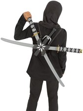 Deadpool Ninja Assassin Back Pack Swords, Daggers And Star Fancy Dress Accessory