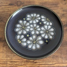 DENBY Bokhara / Kismet Daisy Blue Stoneware Dinner Plate 25cm Vintage 1970s