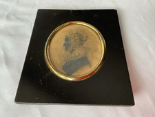 Antique Miniature Silhouette Portrait Of Lady
