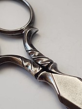 Antique G. Buck Victorian Ornate Steel Embroidery Scissors Tottenham Court Rd