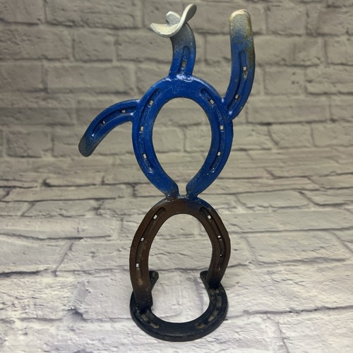 Horseshoe cowboy sculpture - horseshoe,
