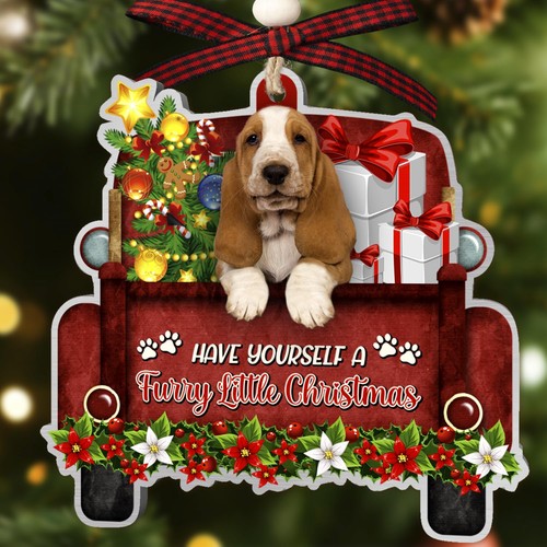 Basset hound dog ornaments - hound,