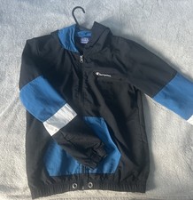 Vintage Champion Windbreaker Jacket Men’s XS   Black / Blue / White