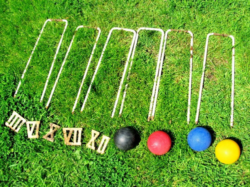 Vintage croquet set parts 6 - -,