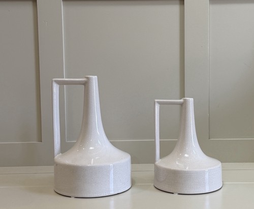 Pair white crackled effect - of,