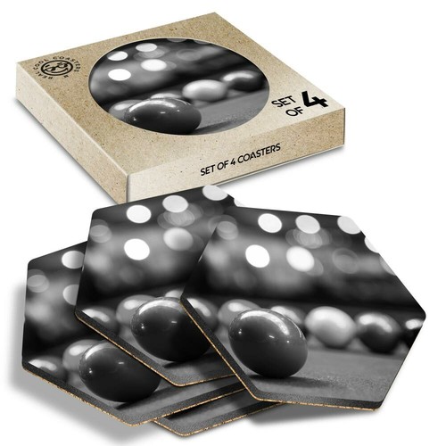 Hexagon coasters bw - coasters,