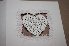40 BLANK Cards Invitation's Wedding, Engagement, etc flower hearts laser cut