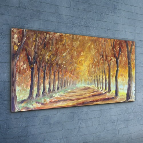 Oil painting park trees autumn - park,