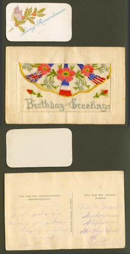 Ww1 silk embroidered old - ww1,