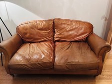 Laura Ashley Hertford 2 seat sofa - tan leather (restoration project)