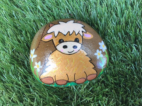 Hand painted highland cow - hand,