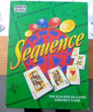 Parker Sequence The Fun Five-in-a-line Strategy Board Game Complete