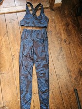 Black MILK Venemous Black/Blue Serpent Snake Print Leggings And Sports Bra